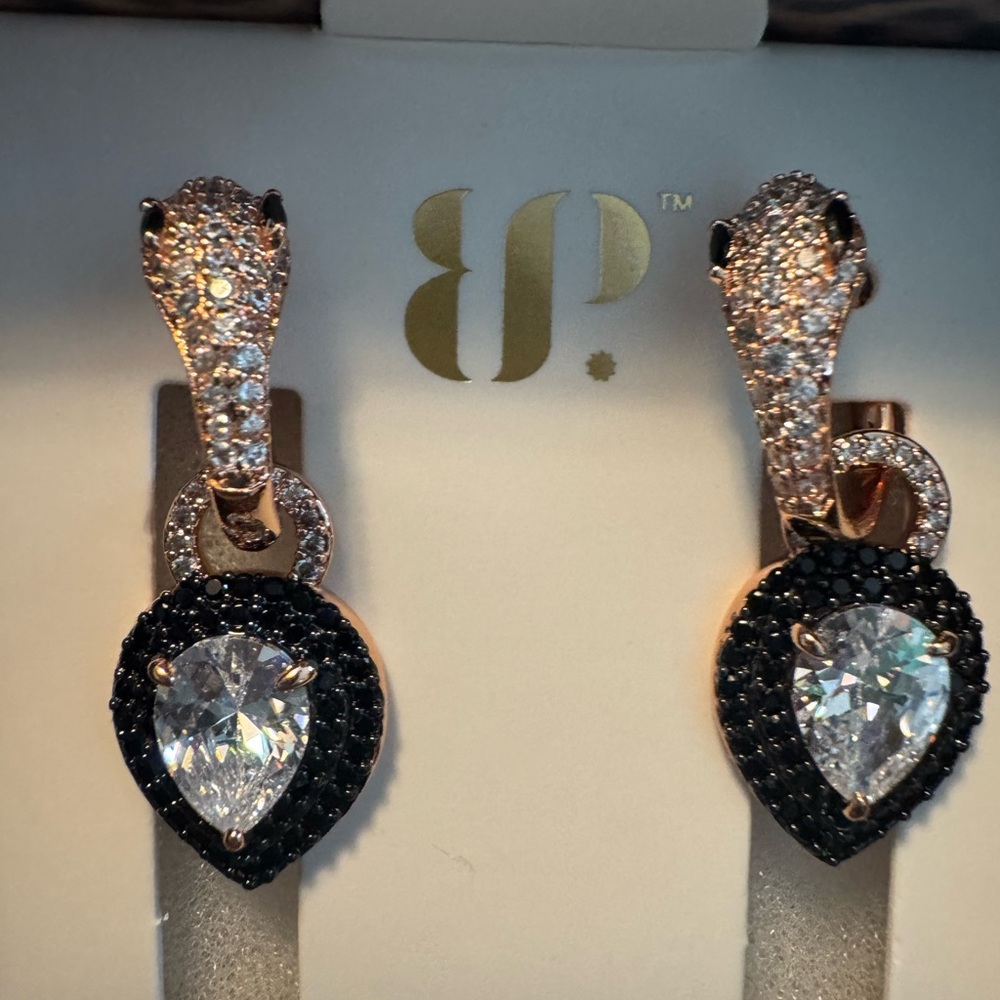 BP Black and Gold Teardrop Earrings